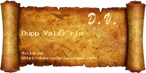 Dupp Valéria névjegykártya